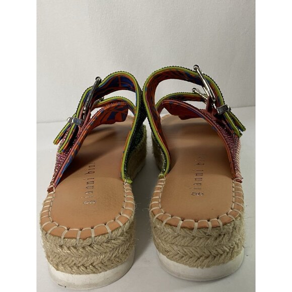 Gianni Bini Rhinestone Platform Sandals Womens Sz 10M Espadrille Double Straps - Picture 7 of 16